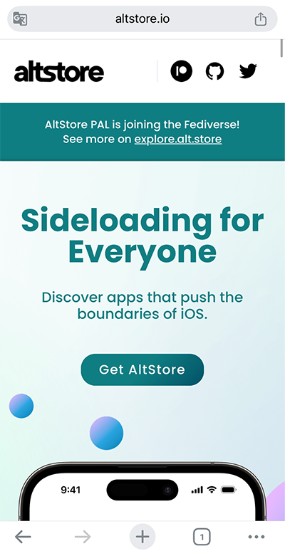 Open the AltStore PAL download page