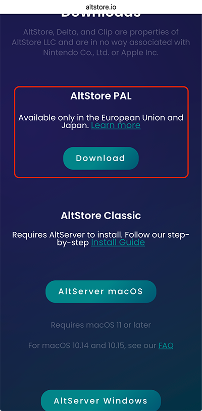 Install AltStore PAL