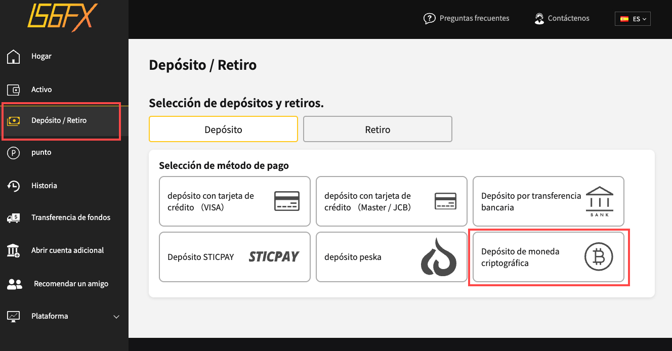 Criptomonedas en IS6FX