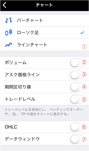 設定画面