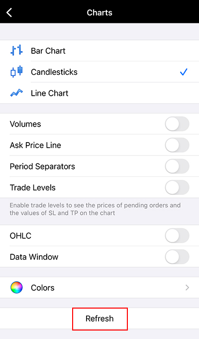 Update settings