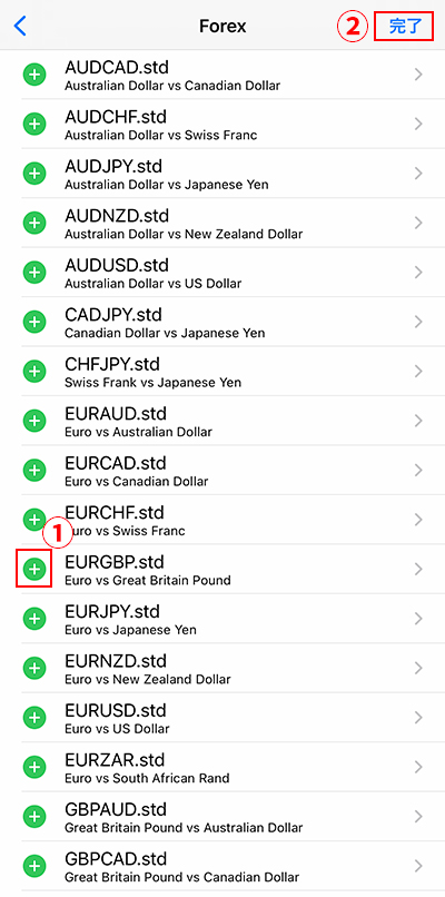 通貨ペア追加