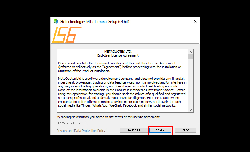 MT5 Installation Confirmation Alert 2