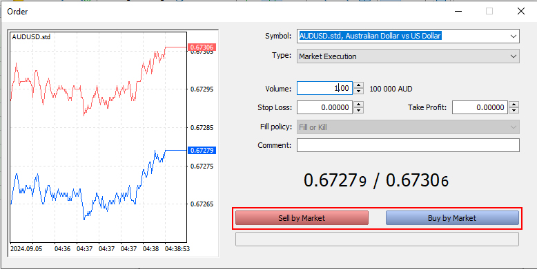 Market Sell and Buy Order