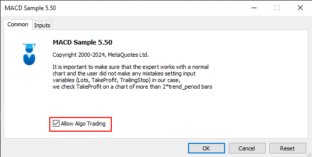 Allow Algorithmic Trading