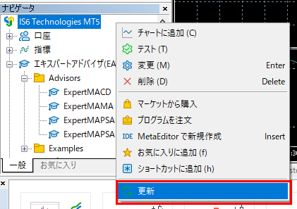 ナビゲータの更新
