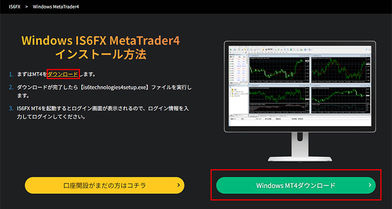 MT4をダウンロード