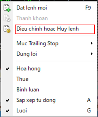 Hủy lệnh IFDOCO