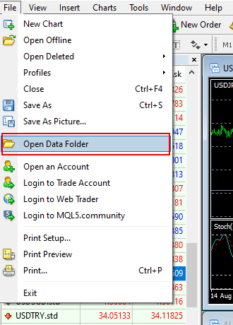 Opening the Data Folder